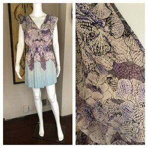 Silk Dress, Paisley Dress, Rave Dress, Psychedelic Dress, 60s Mini Dress, 60s Mo